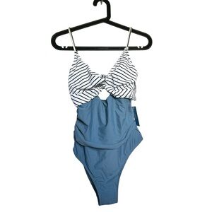 NWT!✨CUPSHE One Piece Twist Front Cutout Adjustable Straps Ruched Swimsuit